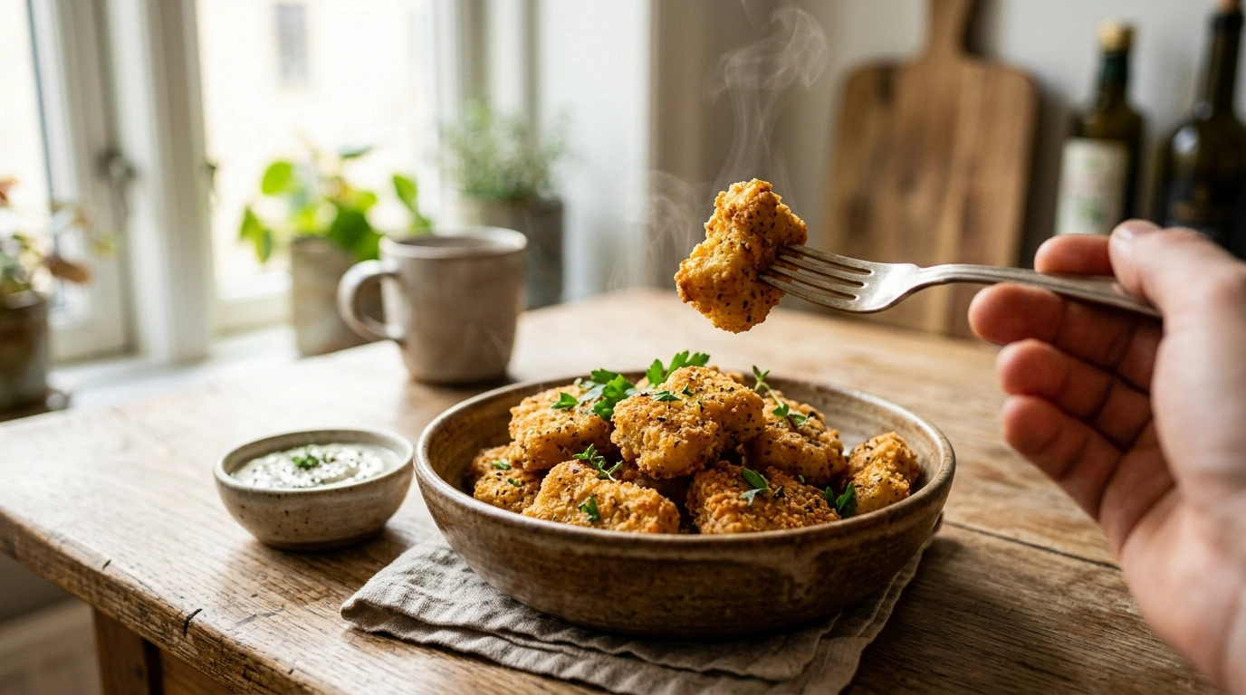 Hjemmelavede Nuggets af kyllingefilet i airfryer